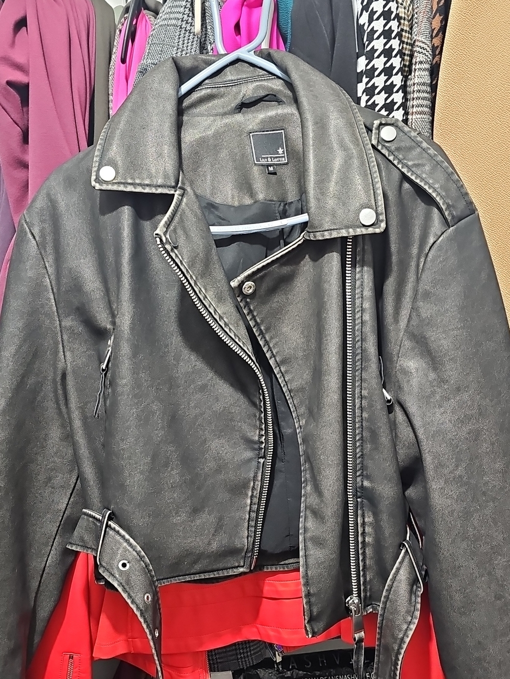Luxe Label Black Faux Leather Moto Jacket